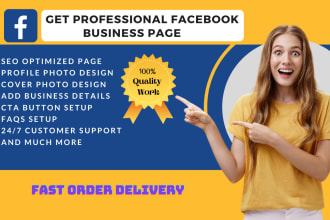 design and create professional SEO optimized facebook business page, fb fan page