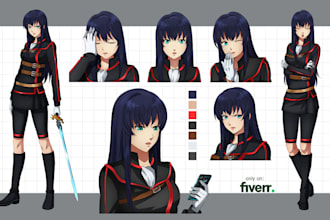 create a professional character reference sheet