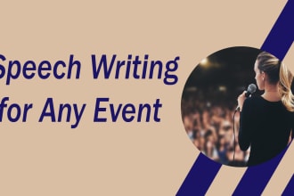 write wedding, funny, persuasive or motivational speech writing