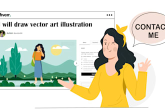 create a modern 2d flat vector illustrations for anything