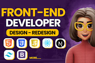 be your front end web developer in react js and next js