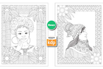 draw adult coloring book pages for amazon KDP