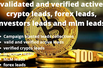 freshly manually validated crypto investor leads, forex investors leads