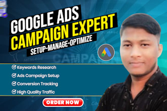 setup and optimize google search ads adwords PPC campaign