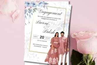 design professional floral wedding card design within 6 hrs