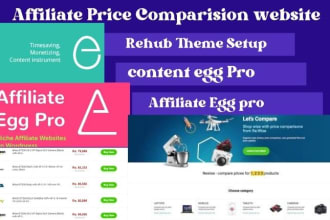 make affiliate price comparison website using rehub theme and content egg
