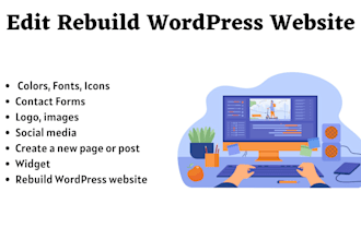 edit, rebuild, or modify your wordpress website