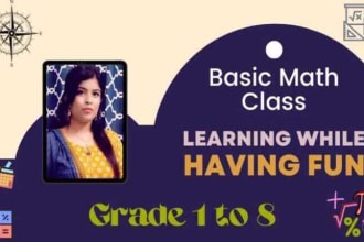 be your online math tutor for grade 1 to 8