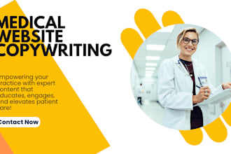 be your medical copywriter for all types of sales copies