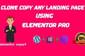 clone any landing page in wordpress elementor landing page