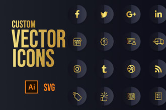 design custom vector icons set for websites and apps