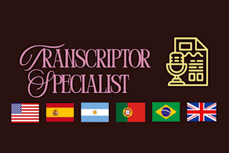 provide transcriptions in english, portuguese or spanish
