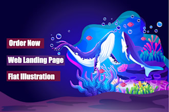 design modern 2d flat vector art illustration and web landing page