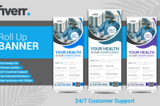 design professional roll up or pop up signage x stand  banner for your brand