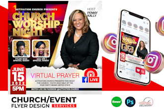 do creative church flyer, postcard, or event flyer design