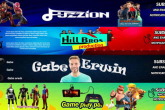 design modern youtube banner,facebook cover and professional channel art