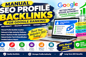 create manual SEO profile backlinks for google ranking