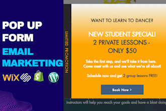 do popup form klaviyo email optin template for wix squarespace shopify wordpress