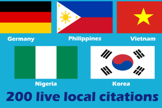 do 200 live local citations germany, philippines, nigeria, vietnam, korea