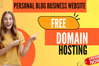 create complete website free domain and hosting free logo