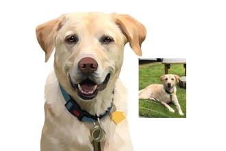 create illustration pet portrait vector cartoon for your pet