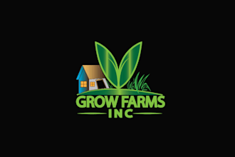 create a landscape, agriculture and grass or lawn care logo