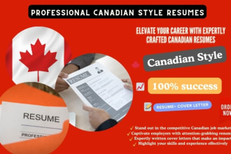 write, edit professional canadian style resume, cv and cover letter in 24 hours