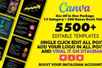 design a motivational, informative instagram canva template