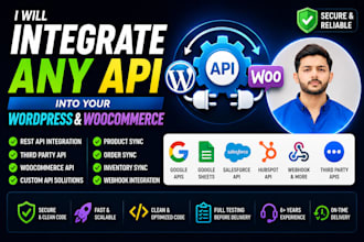 integrate any api into your wordpress and woocommerce