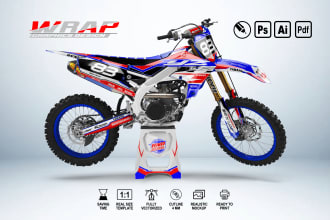 work on the wrap sticker design for your mx motorcycle