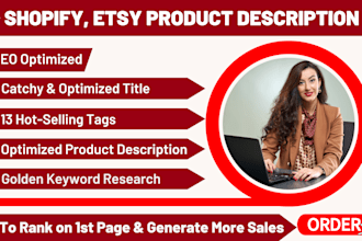 rank shopify, etsy seo listing with etsy title and tags in 7 days