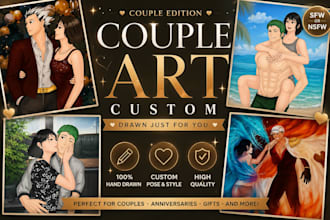 draw you with your favorite character, couple edition and other figure you want