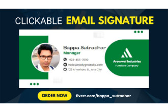 create clickable modern HTML email signature