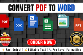 convert PDF, image, or scanned files to editable word or excel