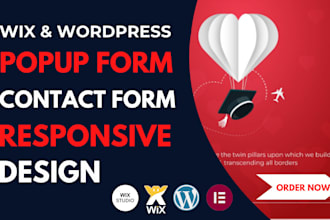 build wix or wordpress popup form and a contact form