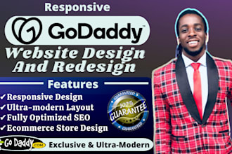 create godaddy website design and redesign, godaddy ecommerce website design