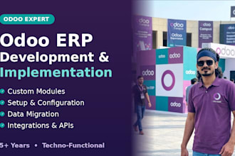 customize odoo modules, develop integrations and automate workflows