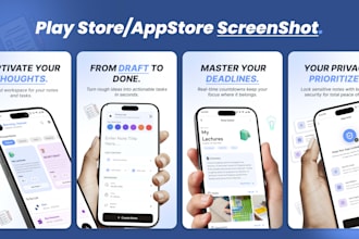 professional app screenshots for play store and app store