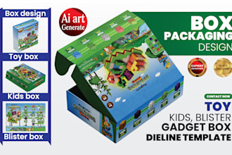 design toy, kids, blister, gadget box, dieline template