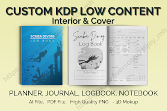 provide custom low content KDP interior and cover for amazon