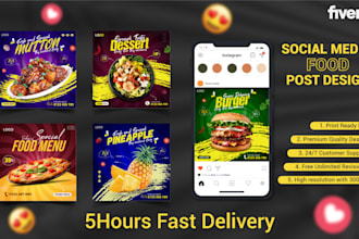 do professional social media food instagram posts design