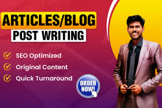 do articles, blog posts, and content writing with SEO for website or linkedin