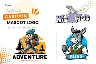 design cute cartoon character and mascot logo