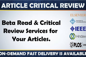 beta read or critically review your scientific articles