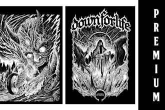 draw you dark art for your metal band or clothing brand
