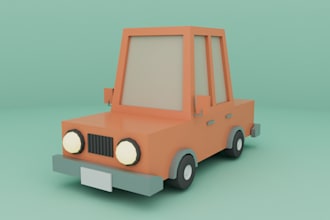 make a low poly car model for your game