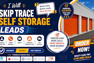 do lead generation and skip tracing of self storages
