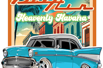 custom car or motorcycle in an awesome cartoon caricature