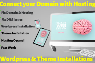 connect domain with hosting and install wordpress