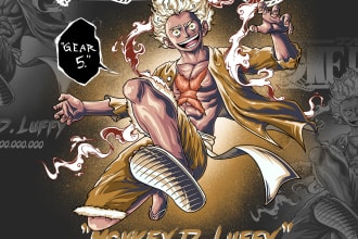 draw unique fanart of anime for t shirt